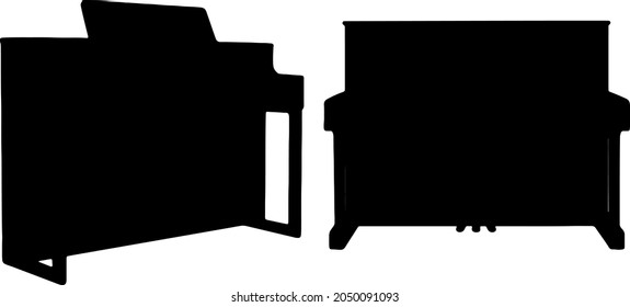 Large piano set. Vector image.