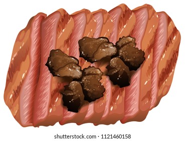 Eine große gekochte Steakgrafik