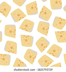 Gran trozo de fondo de queso de Maasdam. Patrón de alimentos sin fisuras.