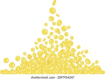 A large pile of coins pouring down