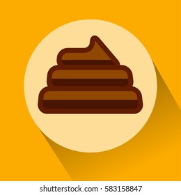 Una gran pila de mierda fresca. Ilustración vectorial de diseño plano. EPS10