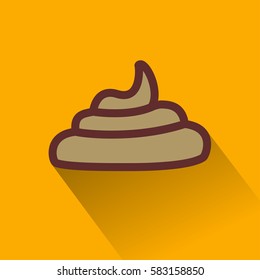 Una gran pila de mierda fresca. Ilustración vectorial de diseño plano. EPS10