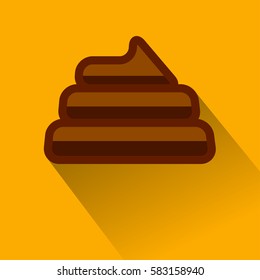 Large pile of fresh shit. Flat design vector illustration. EPS10