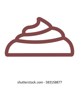 Large pile of fresh shit. Linear thin line vector illustration