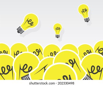 Large pile of light bulbs 