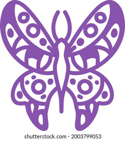 Large pink butterfly, illustration, vector on a white background.