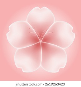 A large pink cherry blossom is in the center.