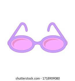 Grandes gafas de sol rosas aisladas en ilustración blanca vectorial