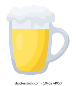 A large pitcher glass of beer
