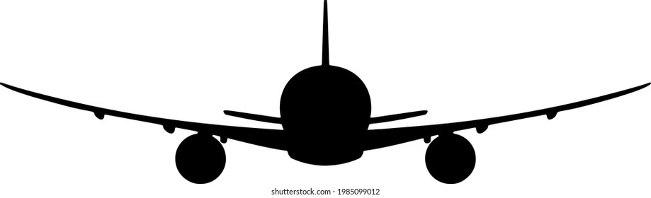 Large plane in flight. Vector image.