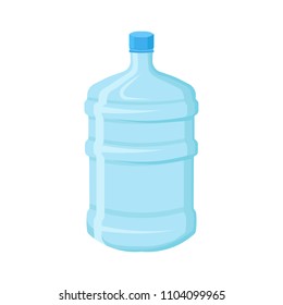 Large plastic bottle for drinking water. Empty blue container for storage liquids. Flat vector element