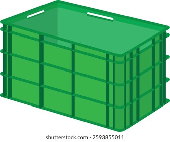 large plastic crates, large plastic boxes for goods.