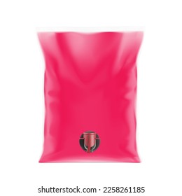 Große Plastiktüte mit Spout-Tasche. Realistische Vektorgrafik. Vorderseite. Perfekt für die Präsentation Ihres Produktes. EPS10.