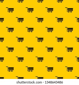Large plastic supermarket cart pattern seamless vector repeat geometric yellow for any design