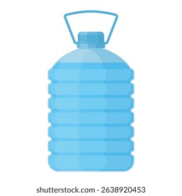 large plastic water jug with handle flat cartoon illustration