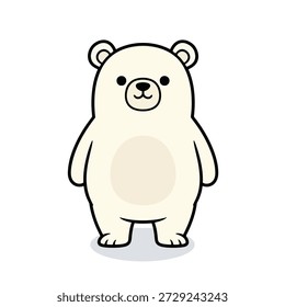 Large polar bear mascot front view cute animal
