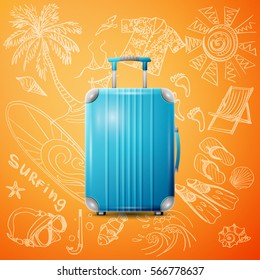 Large polycarbonate suitcase