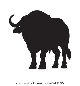 Large and Powerful Buffalo Silhouette for Strong Branding - Buffalo Vector - Buffalo Illustration
