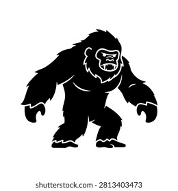 Large primate in aggressive stance