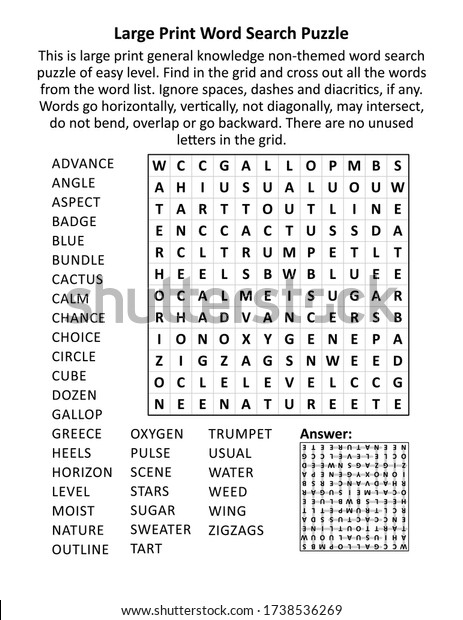 large print general knowledge word search stock illustration 1740282800