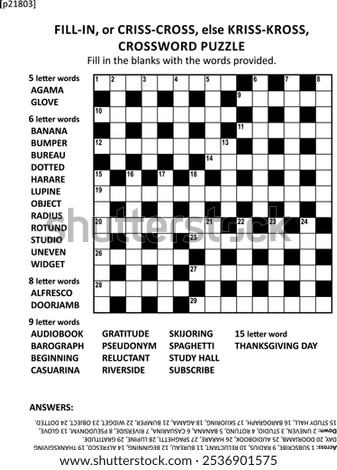 Large print quick style fill-in crossword puzzle
