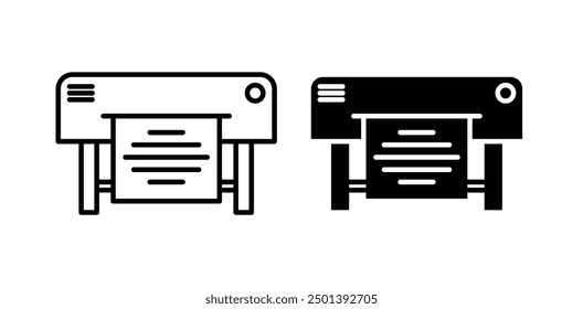 large printer vector icon set in black color.