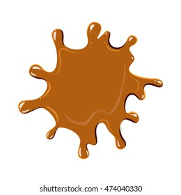 Large puddle of caramel icon isolated on white background. Sweetness symbol