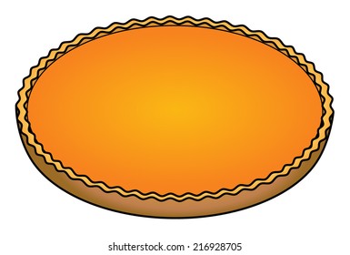 A large pumpkin pie.
