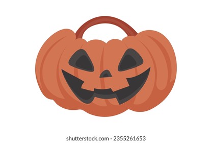 Large pumpkin with a scary face. This thing is great for a Halloween theme. Cartoon style, Vector Illustration