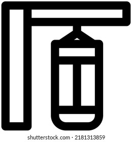 Large punching bag for the boxing practice