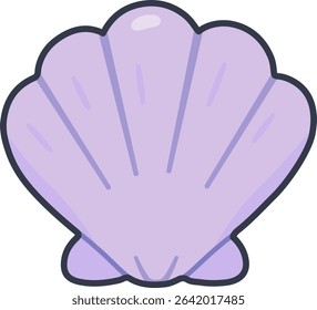 A large purple clam shell with a shiny surface.
