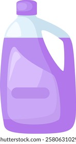 Large purple detergent bottle with blank label and handle, perfect for laundry or cleaning, promoting cleanliness and freshness in household chores