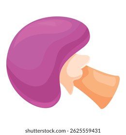 Large purple mushroom with a thick stem is growing wild