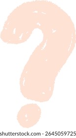 A large question mark drawn in chalk style on a blackboard background. The illustration depicts a textured, hand-drawn question symbol with a sketchy appearance. Cartoon vector illustration.