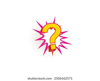 Large question mark searching for answer broken question mark exploding query breaking to pieces