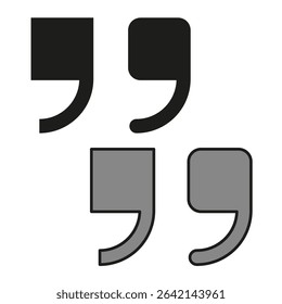 Large quote icon. Bold comma symbol. Stylish punctuation Vector. Gradient typographic sign.