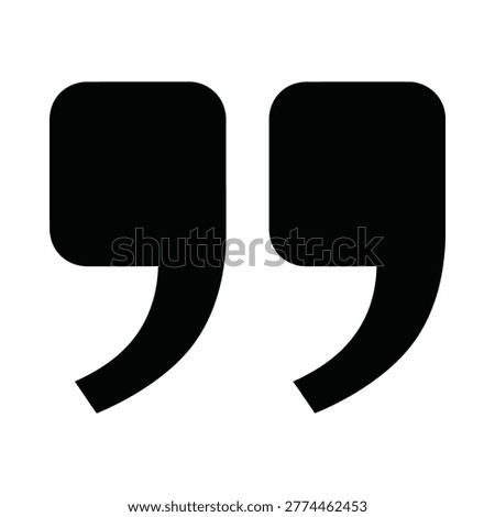 Large quote mark symbol with quotation typography punctuation citation