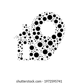 A large real estate location symbol in the center made in pointillism style. The center symbol is filled with black circles of various sizes. Vector illustration on white background