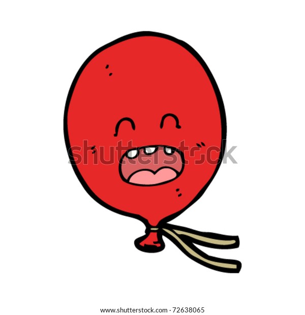 Large Red Balloon Floating Away Cartoon Stock Vector (Royalty Free ...