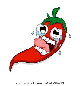 large red chili vector illustration image, spiciness.