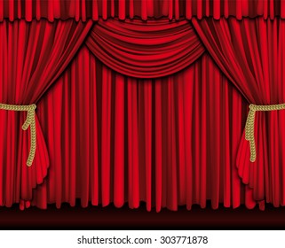 Large red curtain