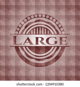 Large red emblem with geometric pattern. Seamless.