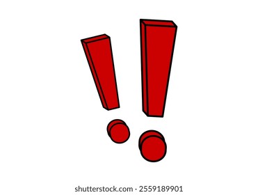 Large red exclamation marks standing side by side, symbolizing urgency and importance.