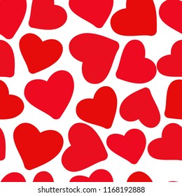 Large red heart on a white background.Simple seamless pattern.