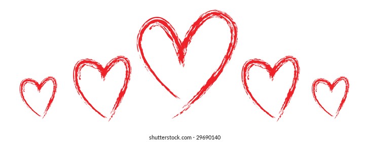 large red heart with smaller hearts to the side