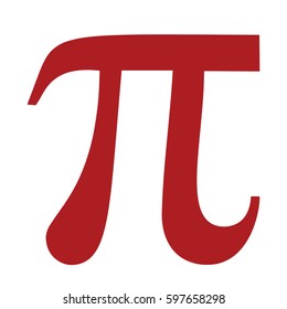 Large red Pi vector icon