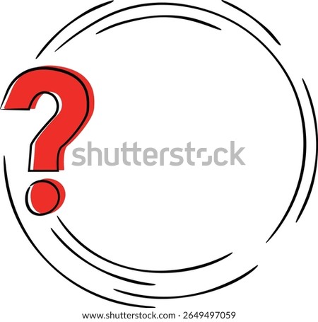 Large Red Question Mark with Hand-Drawn Circle