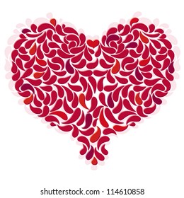 Large red romantic heart on white. (Vector EPS 10)