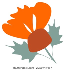 Large  retro flowers Abstract flower Trendy botanical wall arts wild floral  plants leaf style Modern.