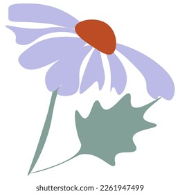Large  retro flowers Abstract flower Trendy botanical wall arts wild floral  plants leaf style Modern.